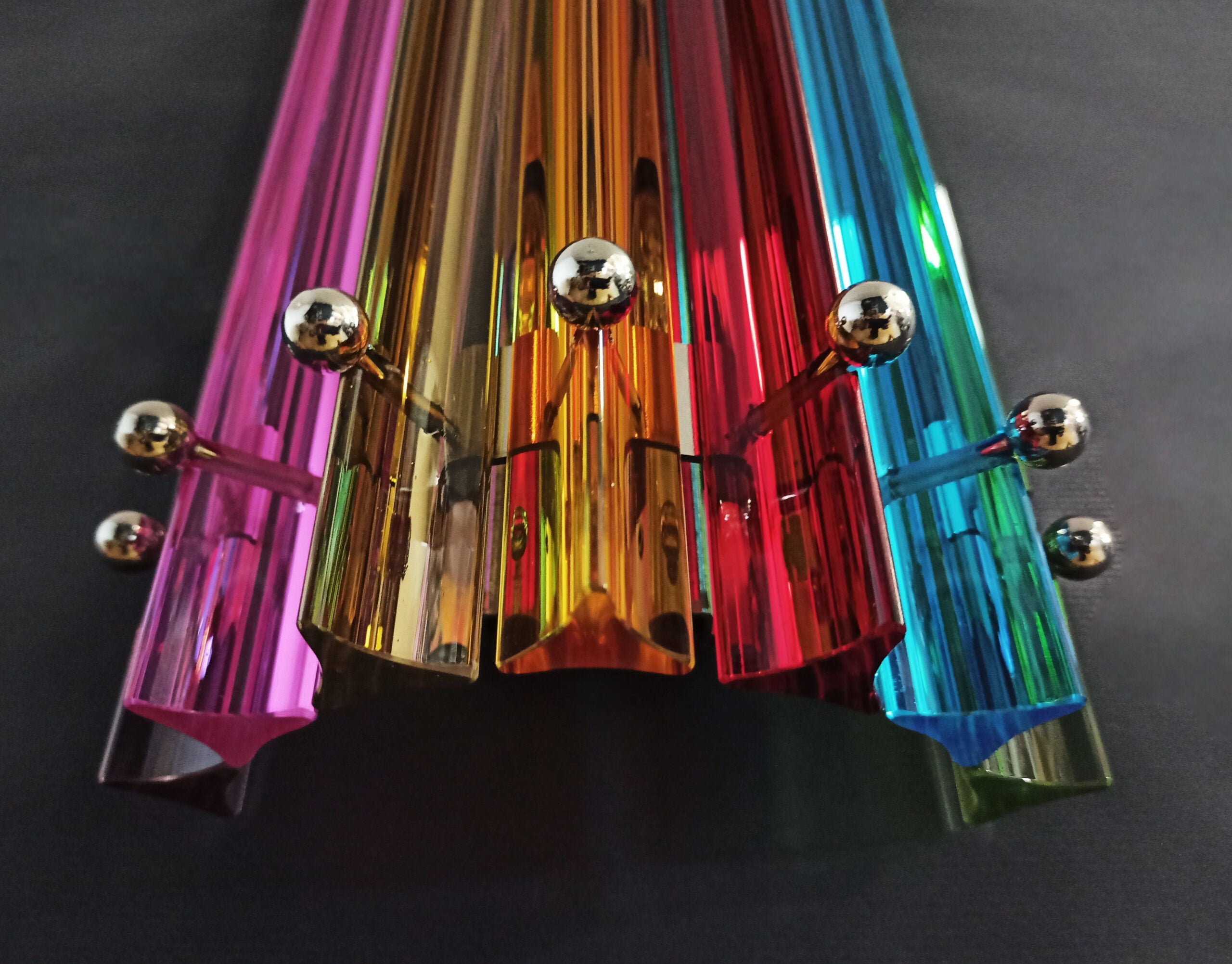 Murano Vegglampe | 7 Multifarge Prismeglass | 2 stk