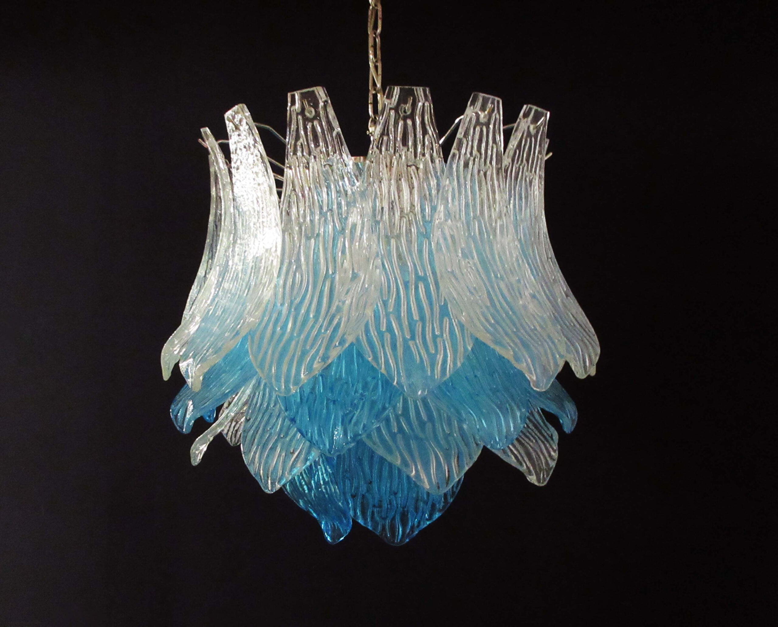 Murano Lysekrone | 38 Blå Crostoliglass