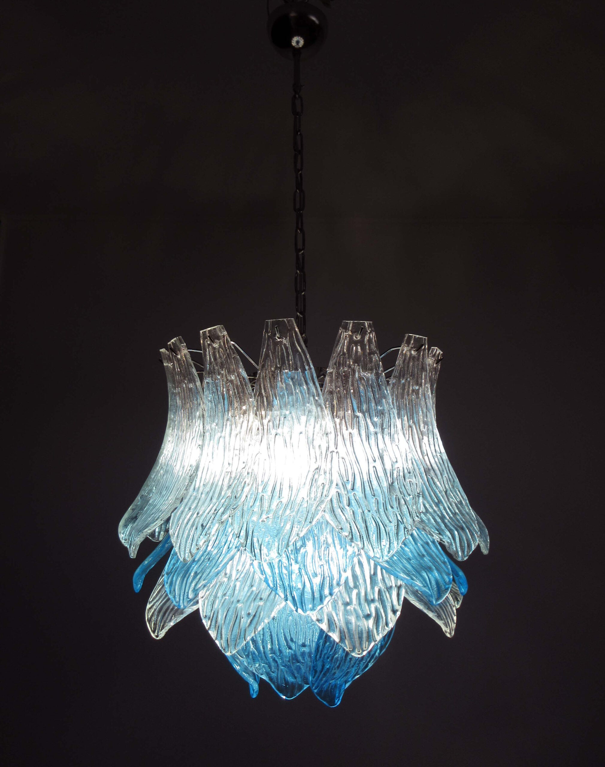 Murano Lysekrone – 38 Blå Crostoliglass – detalj 6 – Murano Classics