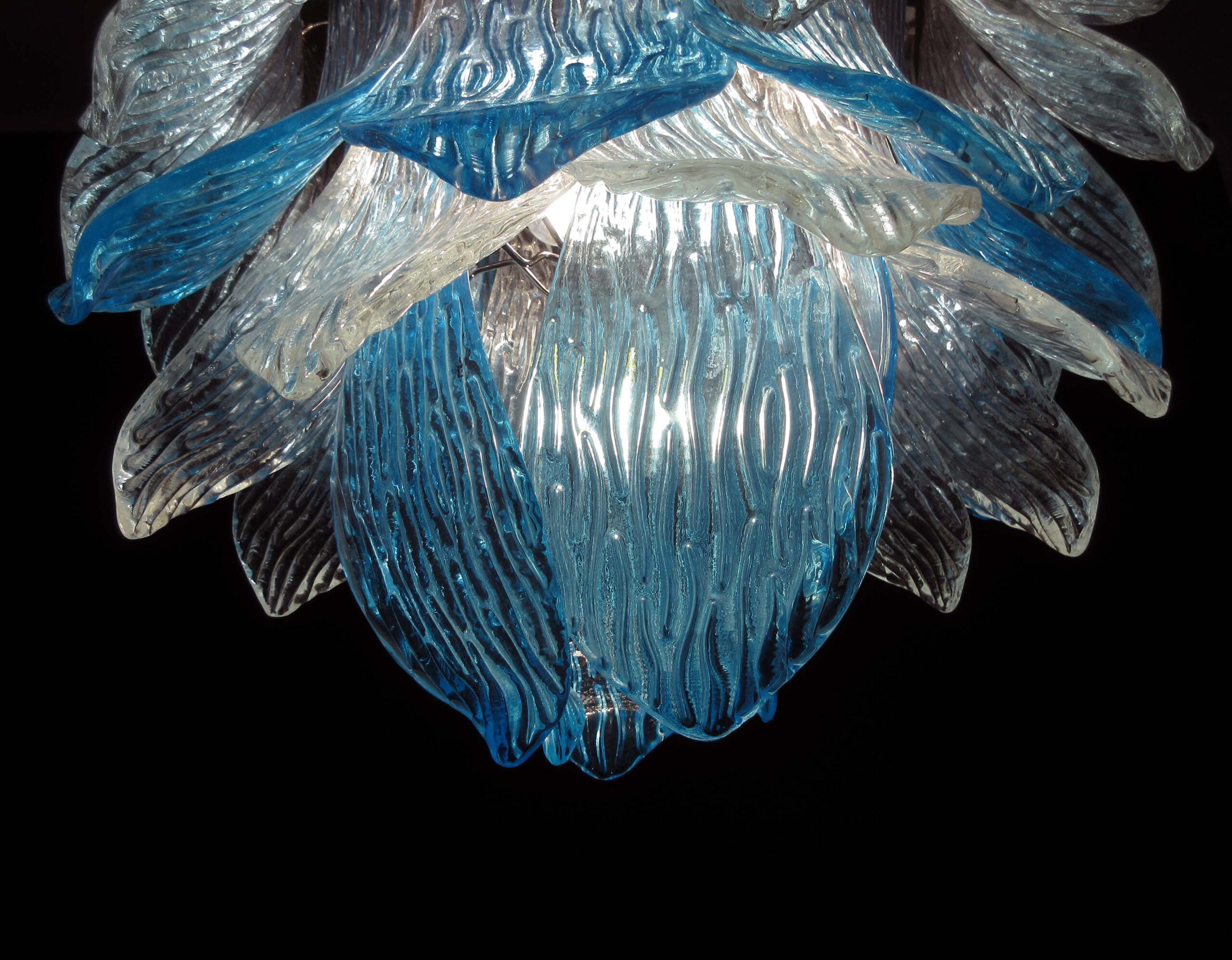 Murano Lysekrone – 38 Blå Crostoliglass – detalj 9 – Murano Classics