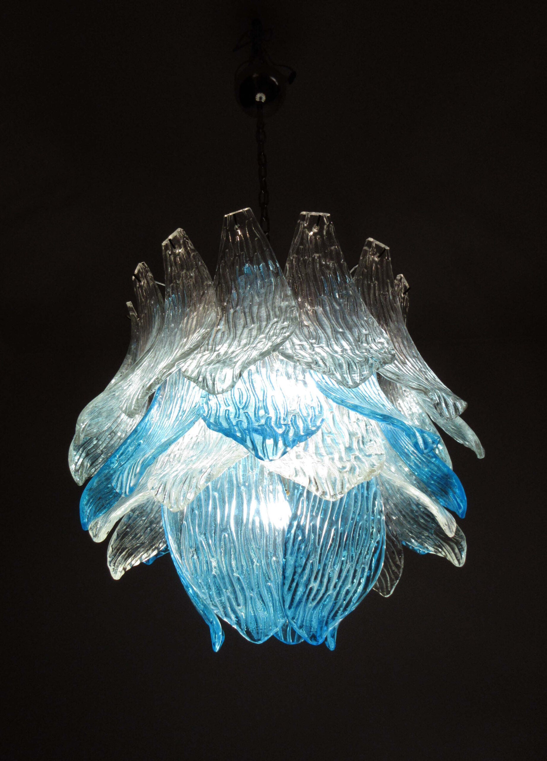Murano Lysekrone – 38 Blå Crostoliglass – detalj 7 – Murano Classics
