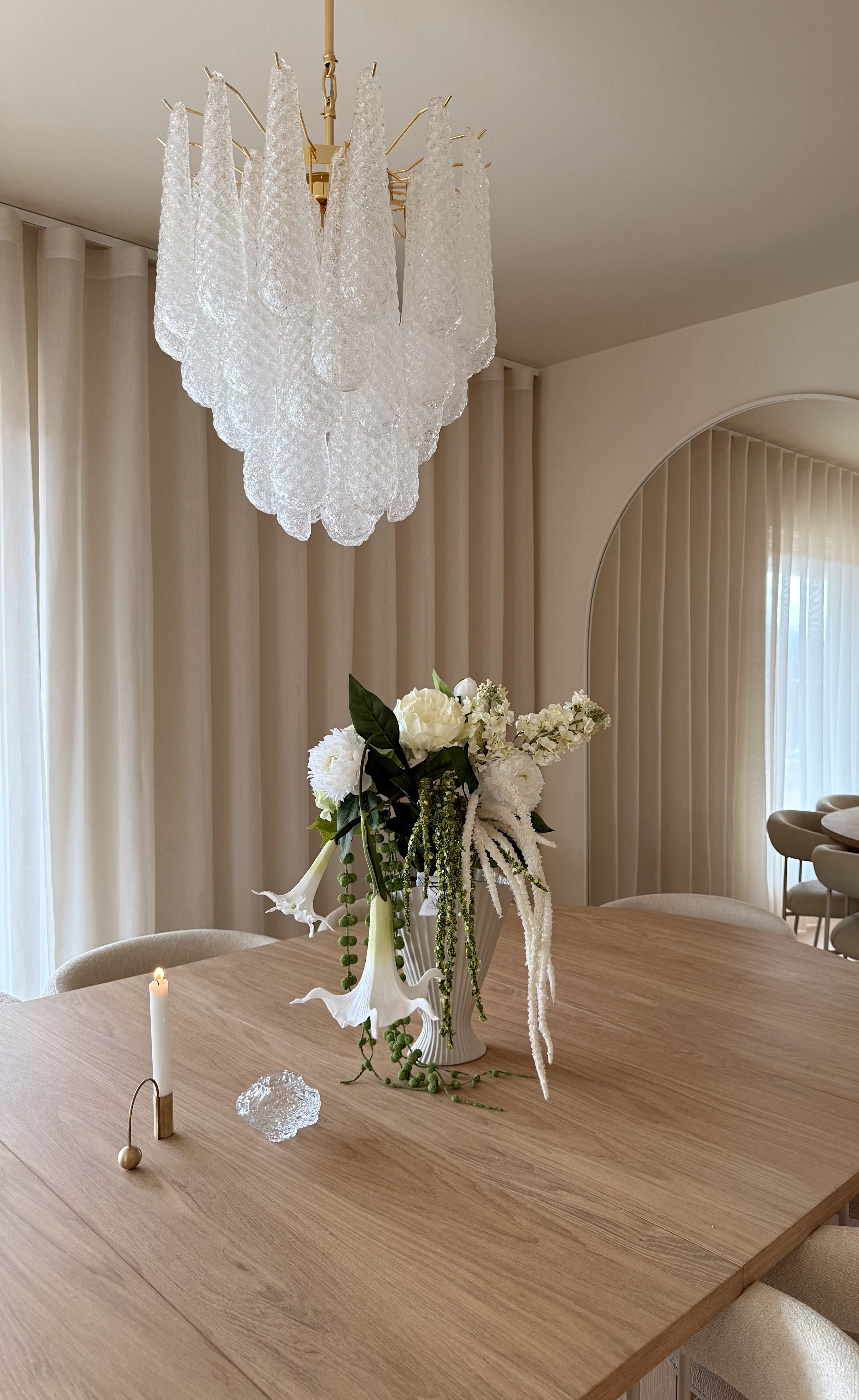 Murano Lysekrone | 41 Klare Dråpeglass