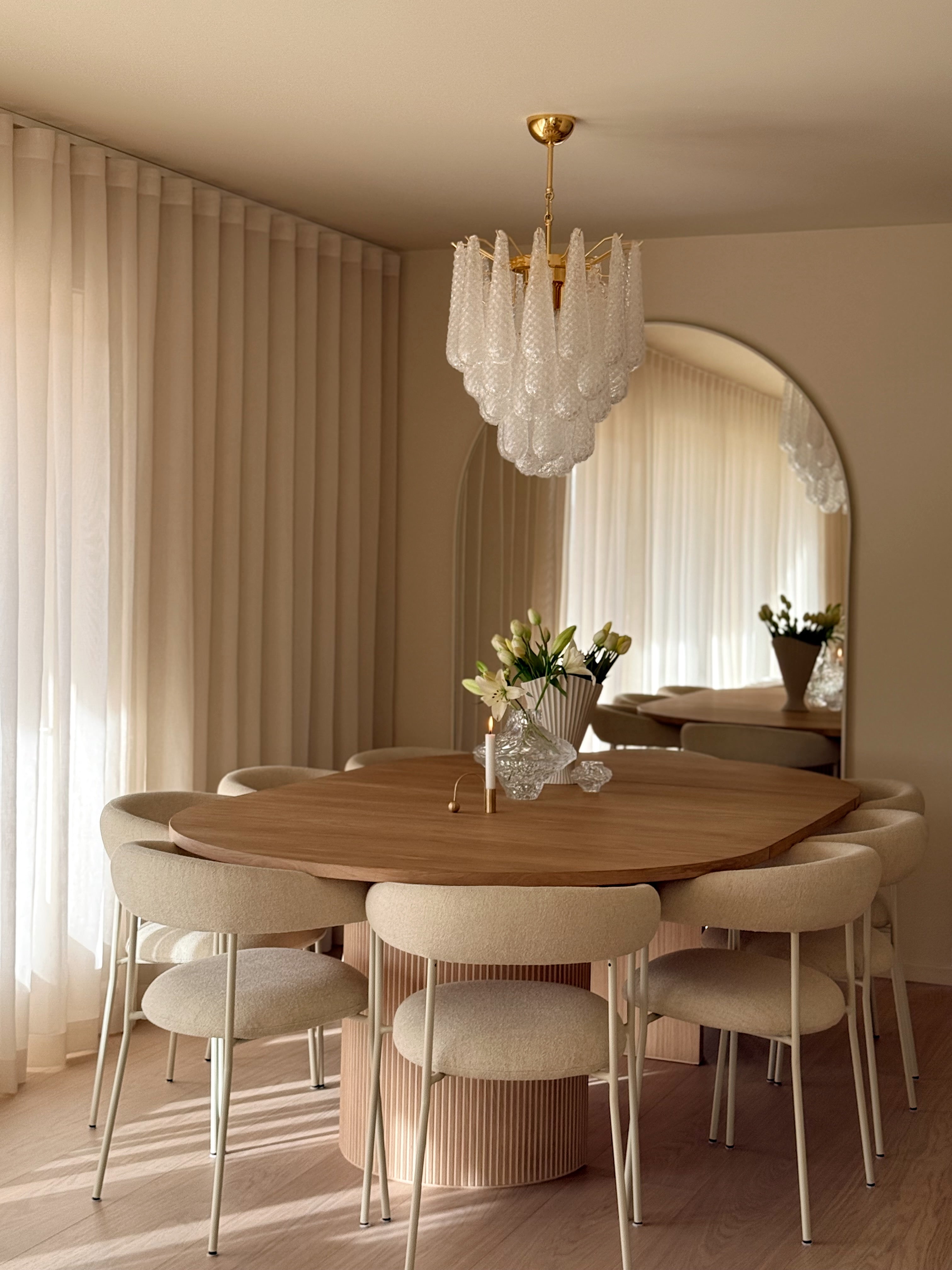 Murano Lysekrone | 41 Klare Dråpeglass