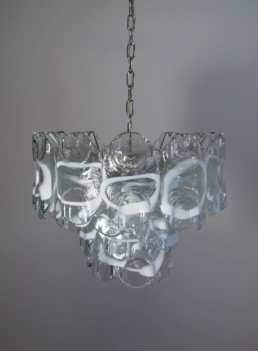 Murano Lysekrone – 36 Hvite Crostoliglass – detalj 4 – Murano Classics