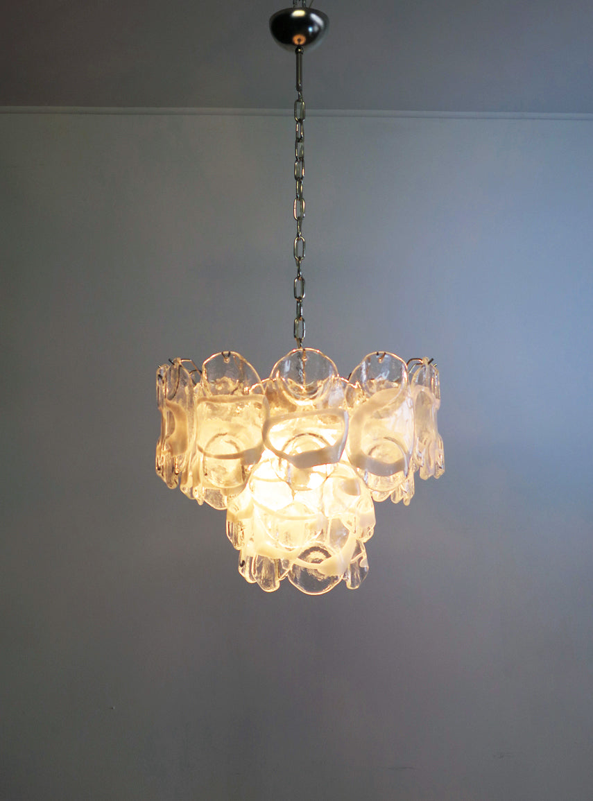 Murano Lysekrone – 36 Hvite Crostoliglass – detalj 5 – Murano Classics