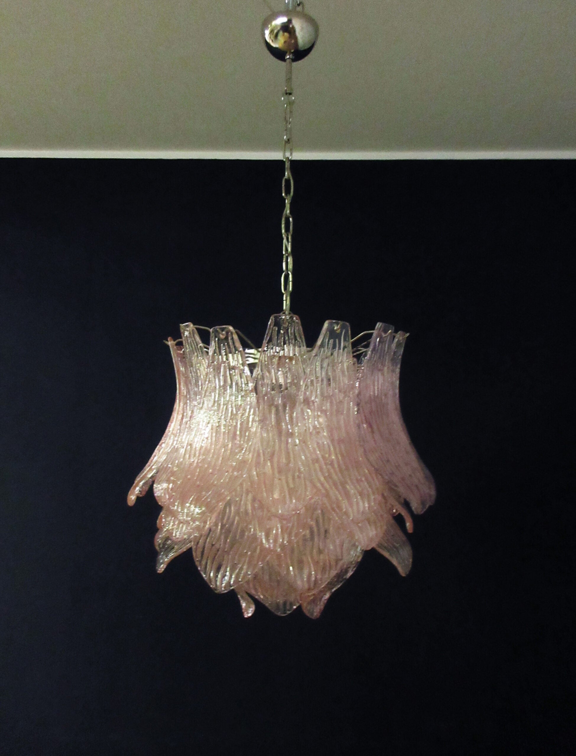 Murano Lysekrone – 38 Rosa Crostoliglass – detalj 5 – Murano Classics