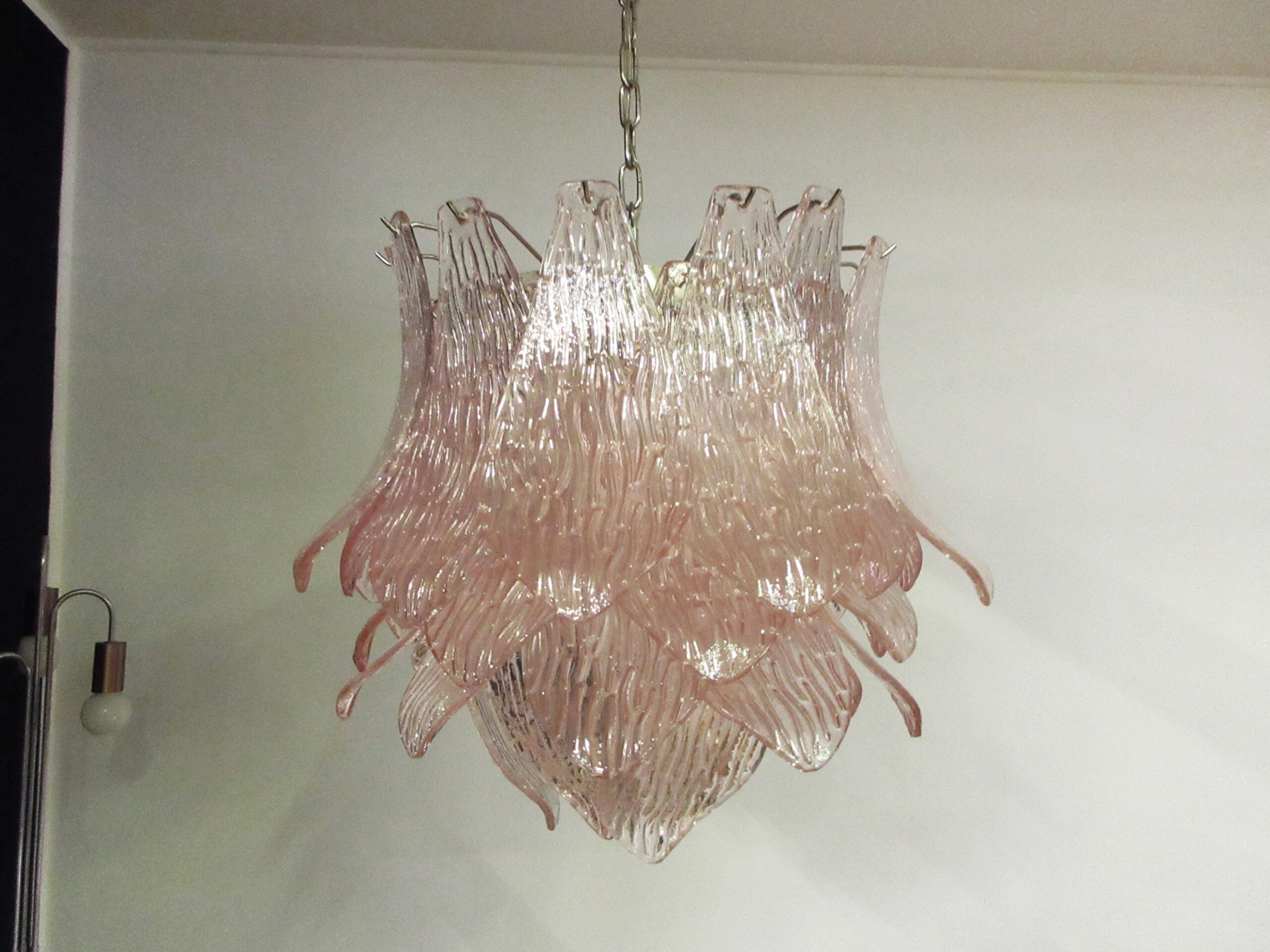 Murano Lysekrone – 38 Rosa Crostoliglass – detalj 7 – Murano Classics