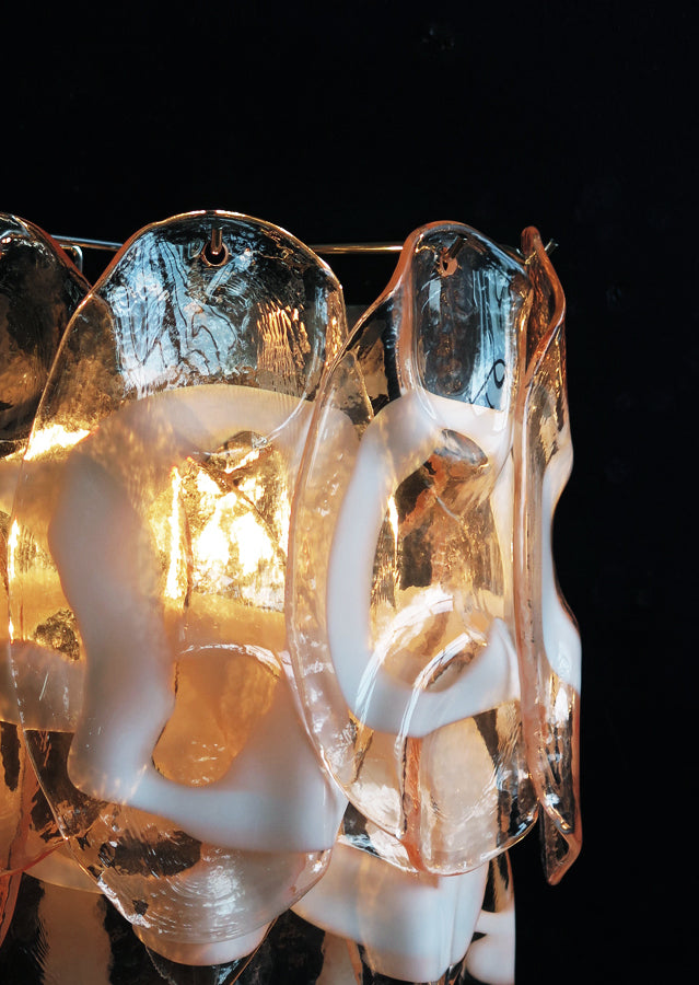Murano Vegglampe – 10 Rosa Crostoliglass – 2 stk – detalj 2 – Murano Classics