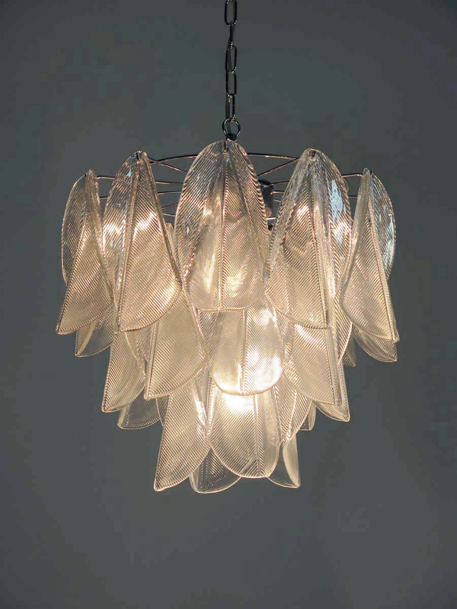Murano Lysekrone – 23 Klare Rondiniglass – detalj 2 – Murano Classics