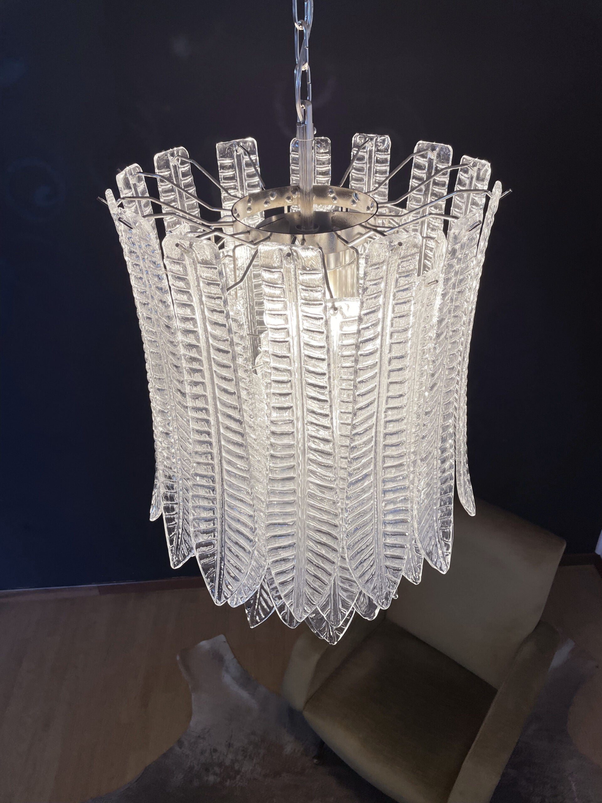 Murano Lysekrone – 41 Klare Felciglass – detalj 7 – Murano Classics