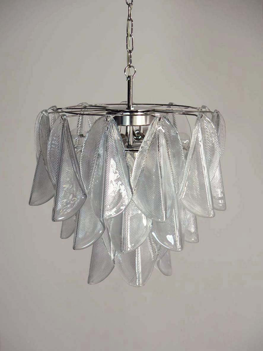 Murano Lysekrone – 23 Klare Rondiniglass – detalj 9 – Murano Classics