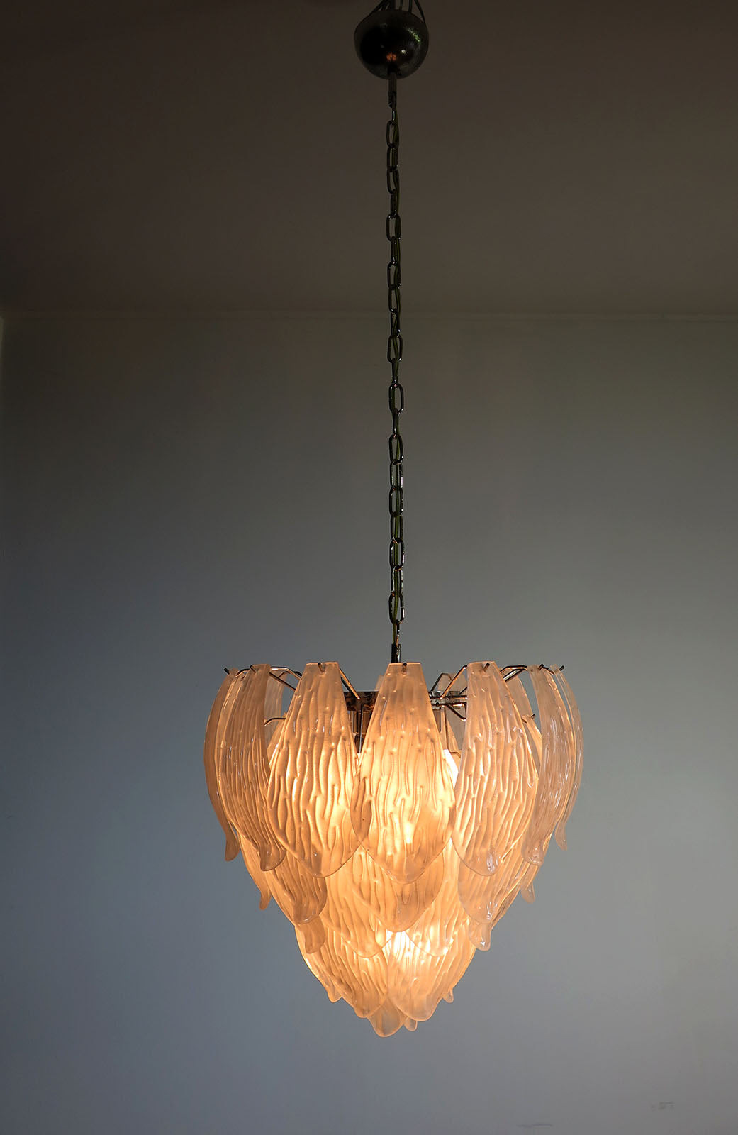 Murano Lysekrone – 41 Klare Konglebladglass – detalj 10 – Murano Classics