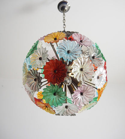 Murano Lysekrone | 51 Multifarge Tusenfrydglass