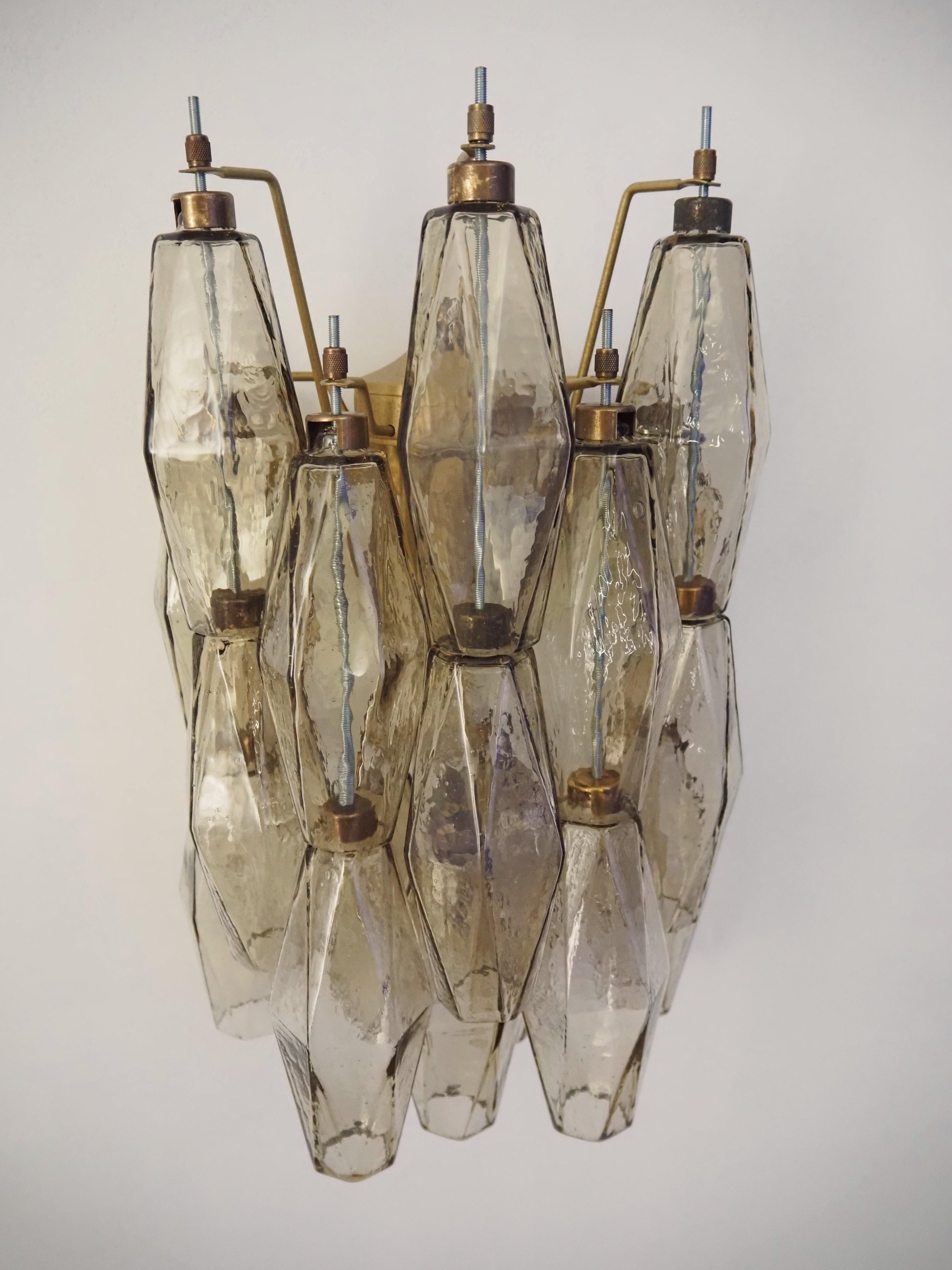 Murano Vegglampe – 17 Røyk Poliedriglass – 2 stk – detalj 7 – Murano Classics