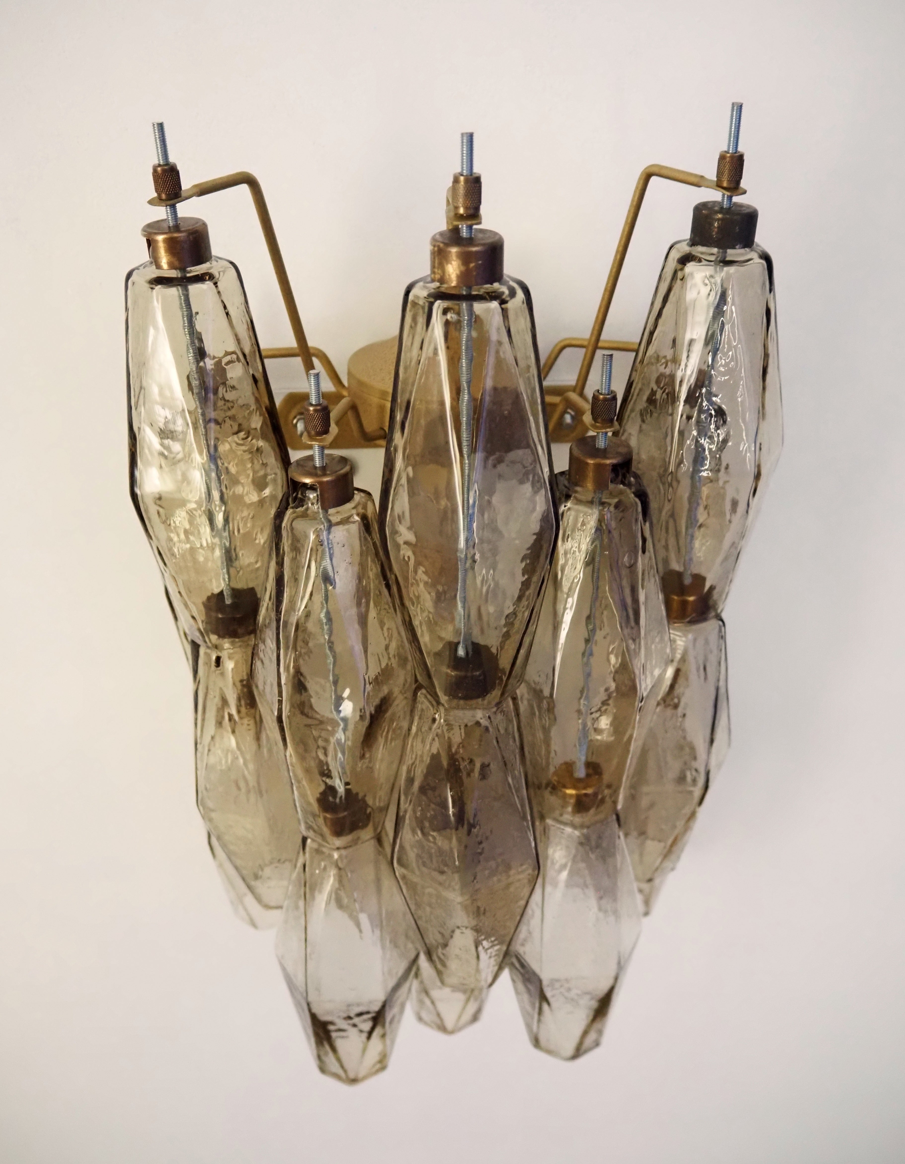 Murano Vegglampe – 17 Røyk Poliedriglass – 2 stk – detalj 5 – Murano Classics