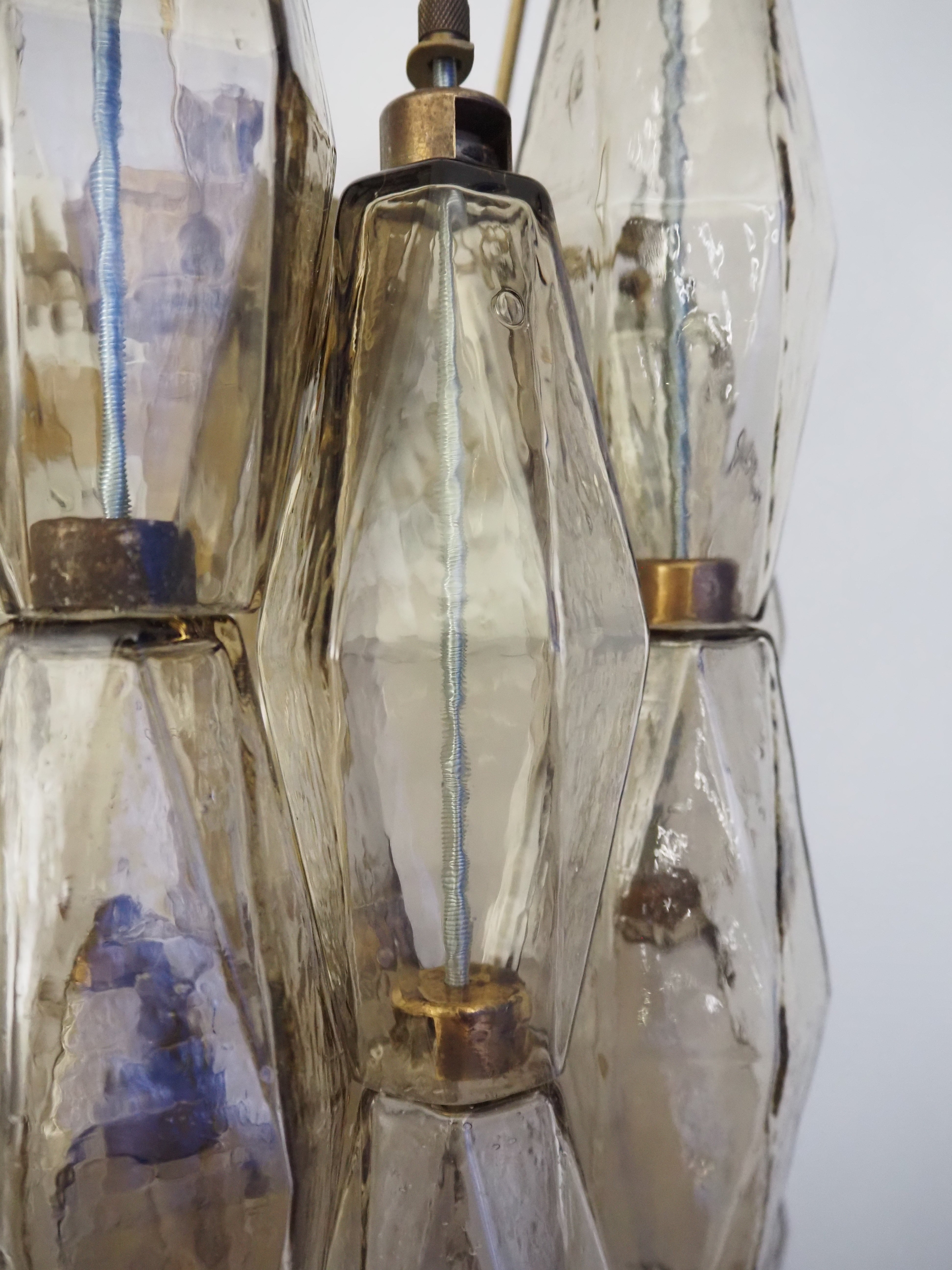 Murano Vegglampe – 17 Røyk Poliedriglass – 2 stk – detalj 3 – Murano Classics