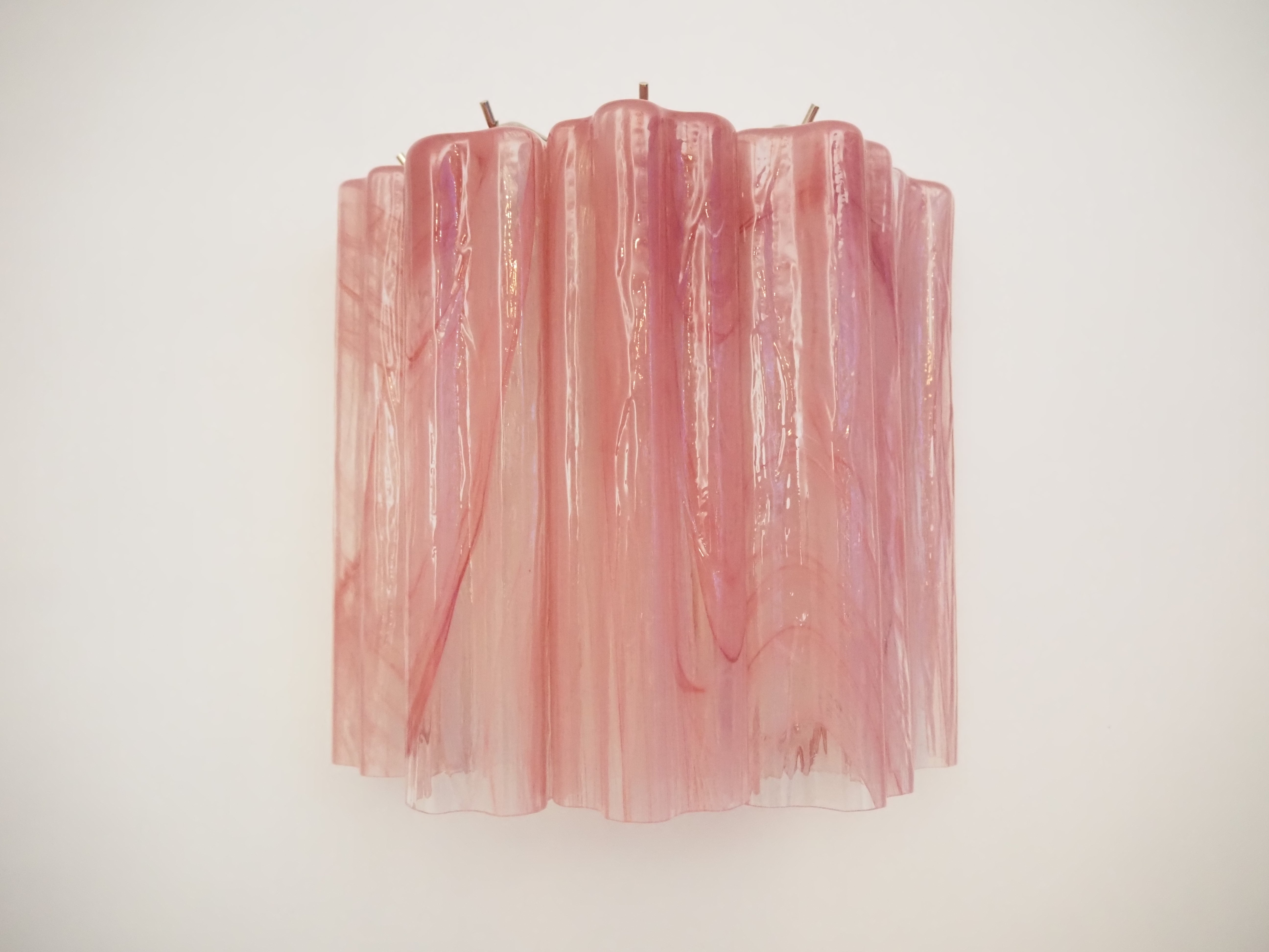 Murano Vegglampe – 5 Rosa Alabaster Glassrør – 2 stk – Murano Classics