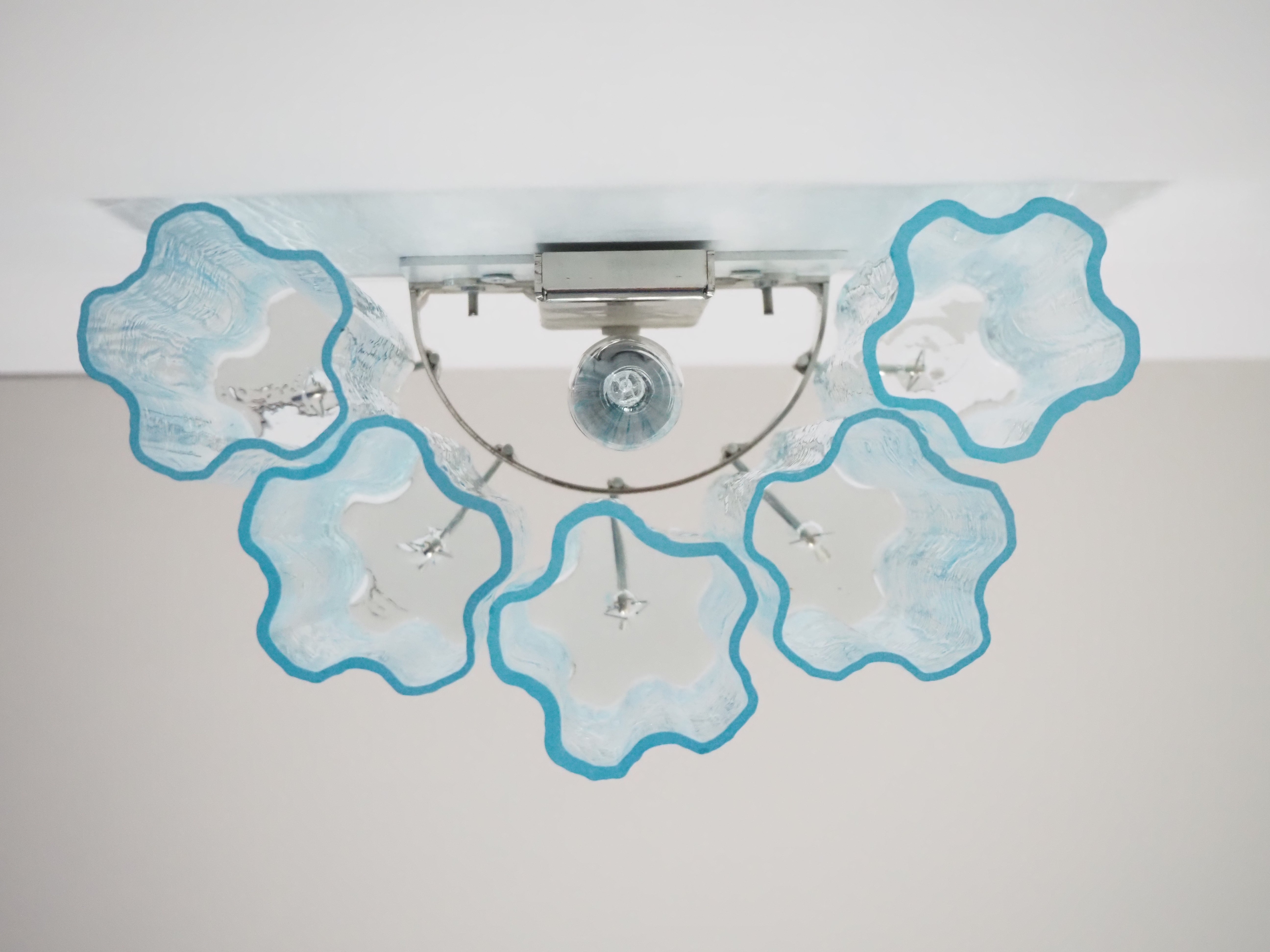 Murano Vegglampe – 5 Blå Glassrør – 2 stk – detalj 3 – Murano Classics