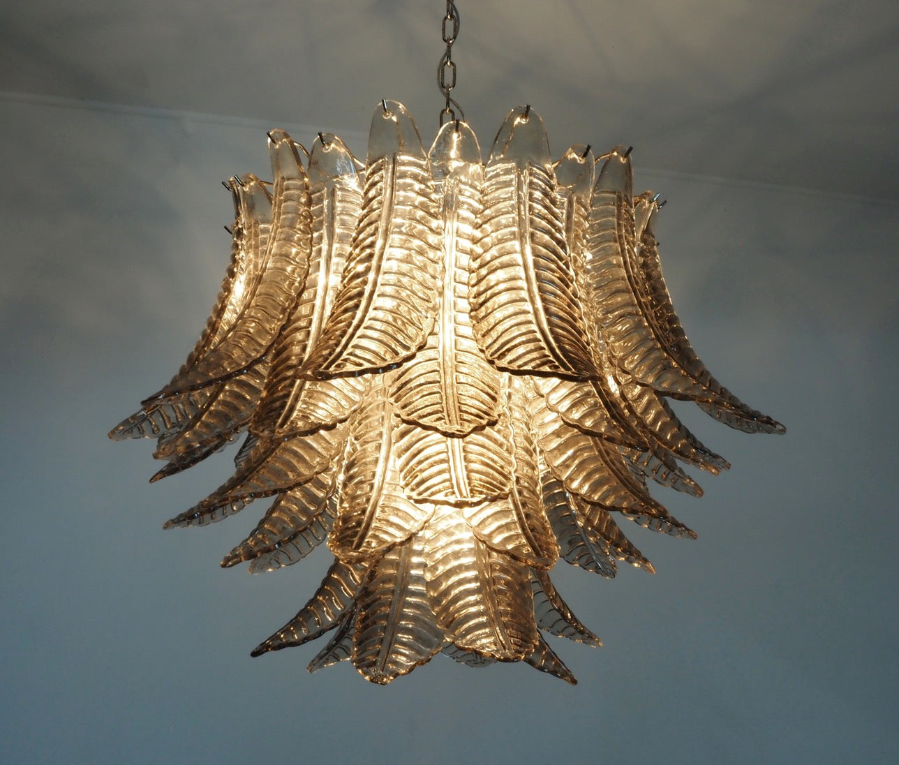 Murano Lysekrone – 48 Røykfargede Felciglass – detalj 5 – Murano Classics