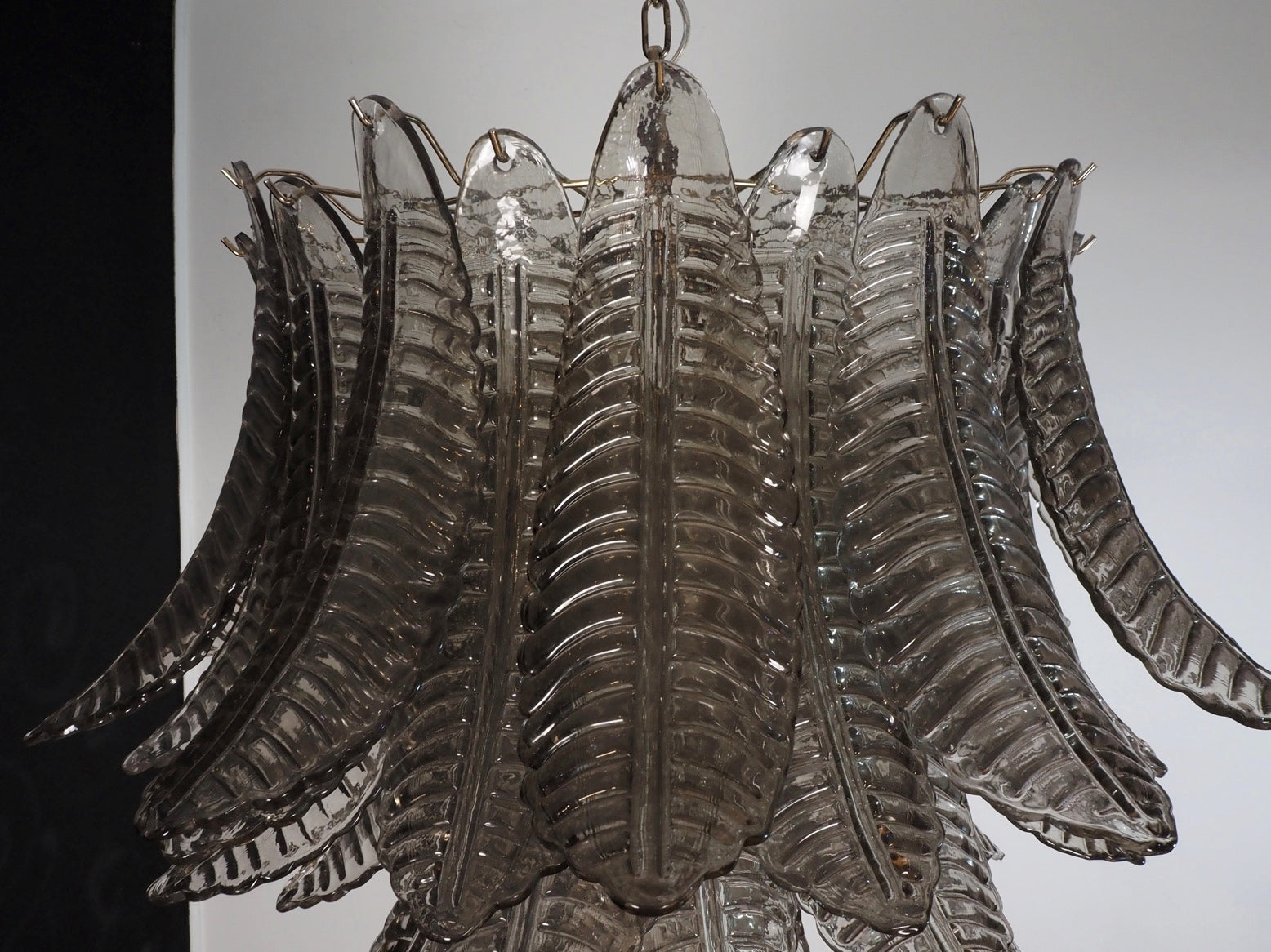 Murano Lysekrone – 48 Røykfargede Felciglass – detalj 3 – Murano Classics