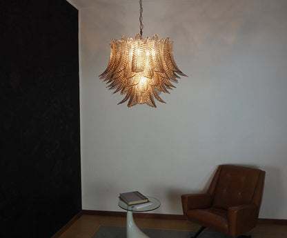 Murano Lysekrone | 48 Røykfargede Felciglass