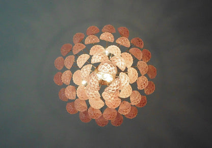 Murano Lysekrone | 52 Rosa Dråpeglass