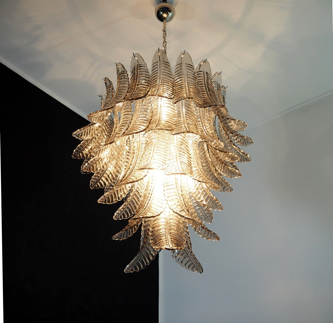 Murano Lysekrone – 52 Røykfargede Felciglass – detalj 6 – Murano Classics