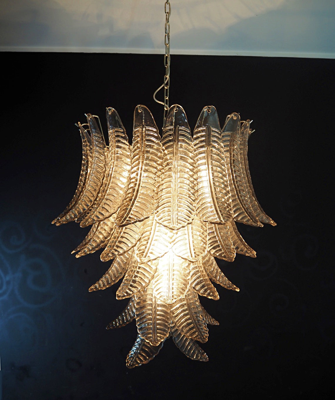 Murano Lysekrone – 52 Røykfargede Felciglass – detalj 5 – Murano Classics