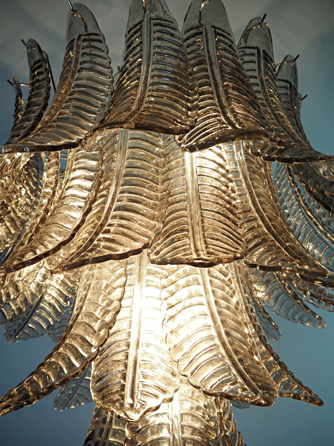 Murano Lysekrone – 52 Røykfargede Felciglass – detalj 2 – Murano Classics
