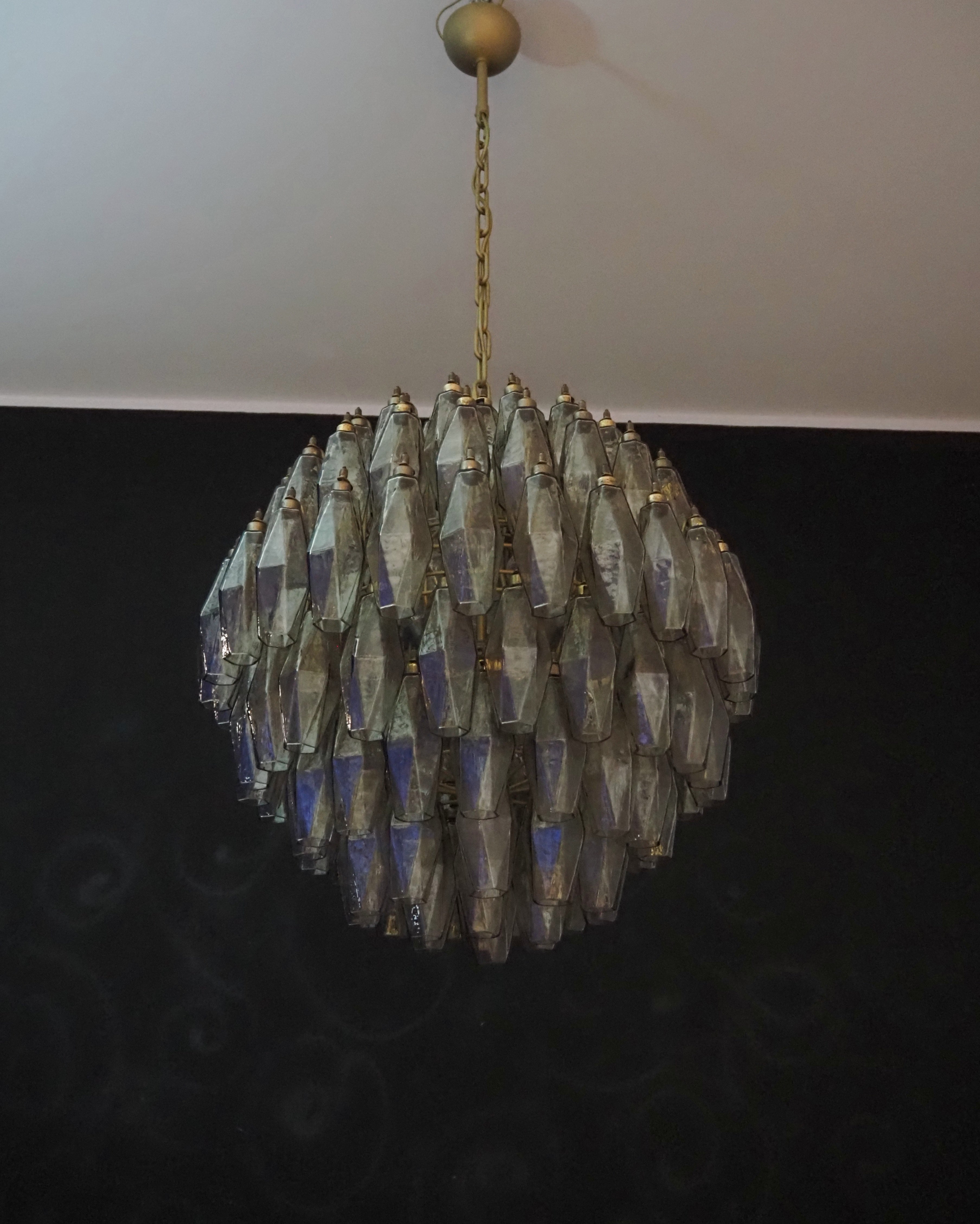 Murano Lysekrone – 140 Røykfargede Poliedriglass – detalj 7 – Murano Classics