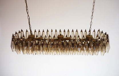 Murano Lysekrone | 138 Røykfargede Gull Poliedriglass