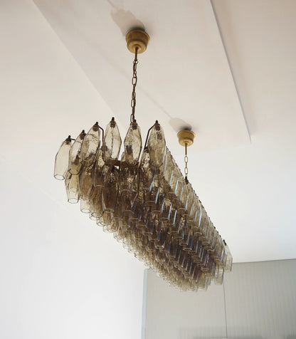 Murano Lysekrone | 138 Røykfargede Gull Poliedriglass