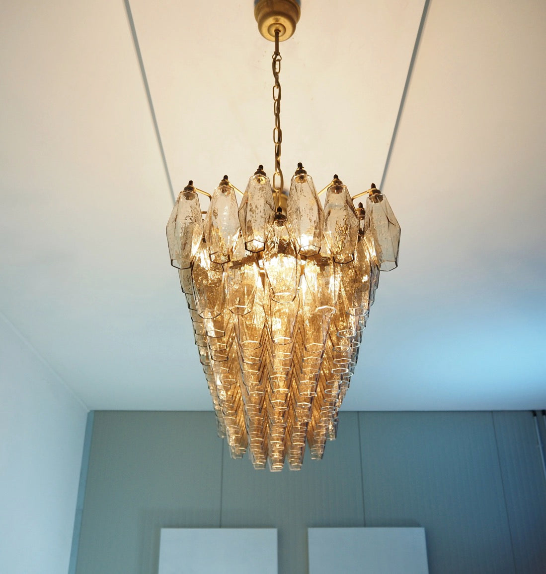 Murano Lysekrone – 138 Røykfargede Poliedriglass – detalj 7 – Murano Classics