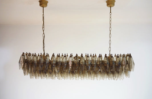 Murano Lysekrone | 138 Røykfargede Gull Poliedriglass