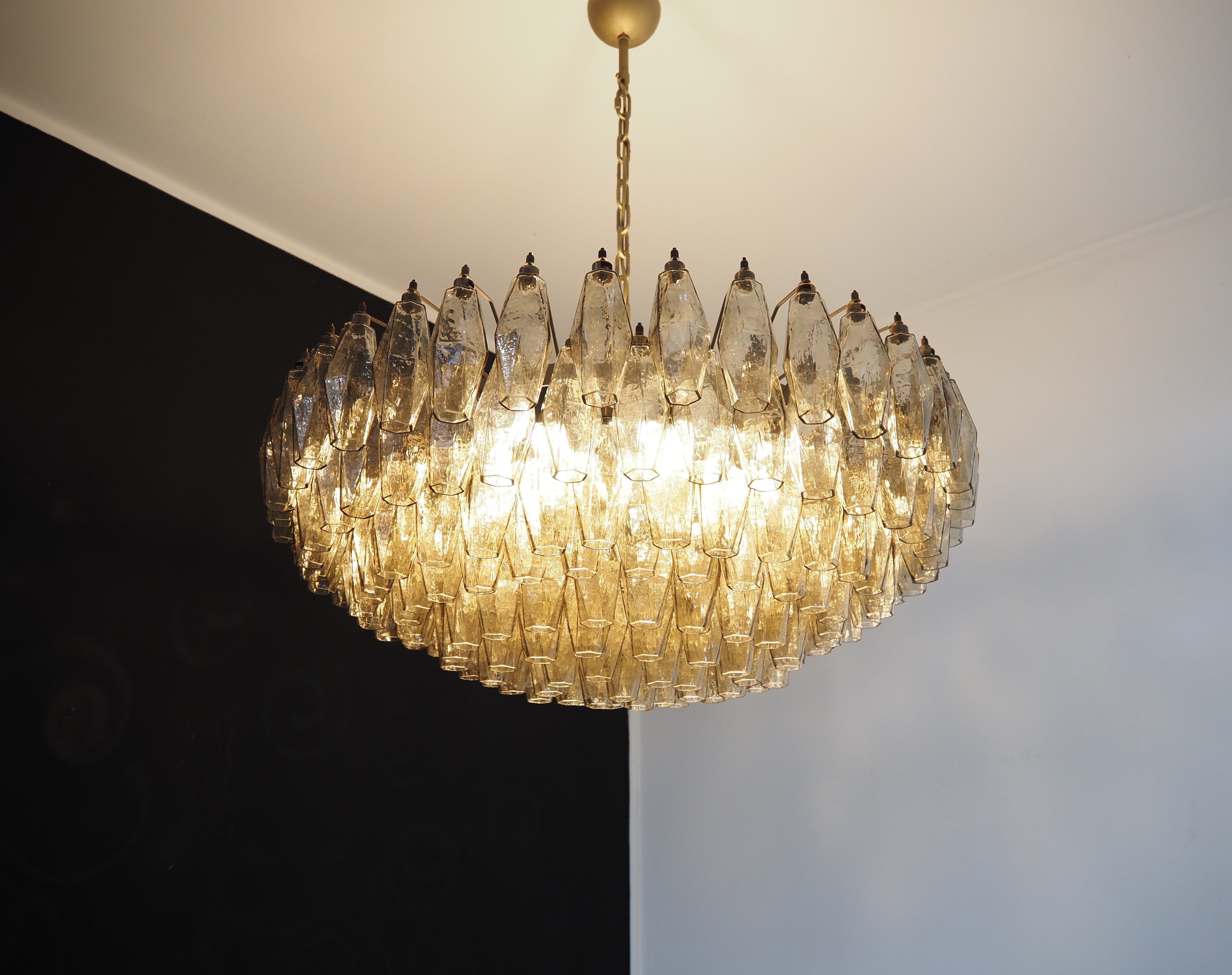 Murano Lysekrone – 185 Røykfargede Poliedriglass – detalj 7 – Murano Classics