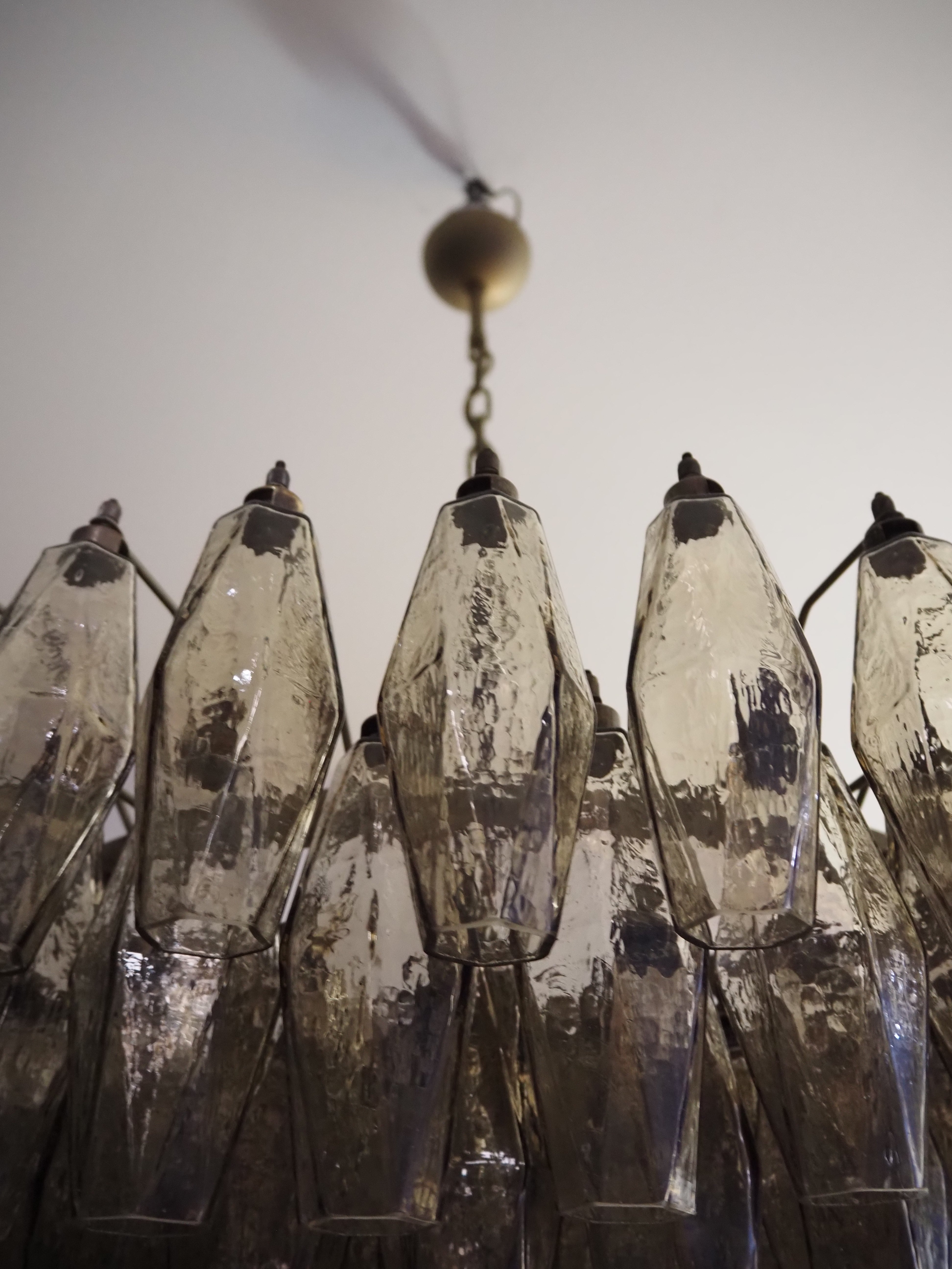 Murano Lysekrone – 185 Røykfargede Poliedriglass – detalj 2 – Murano Classics