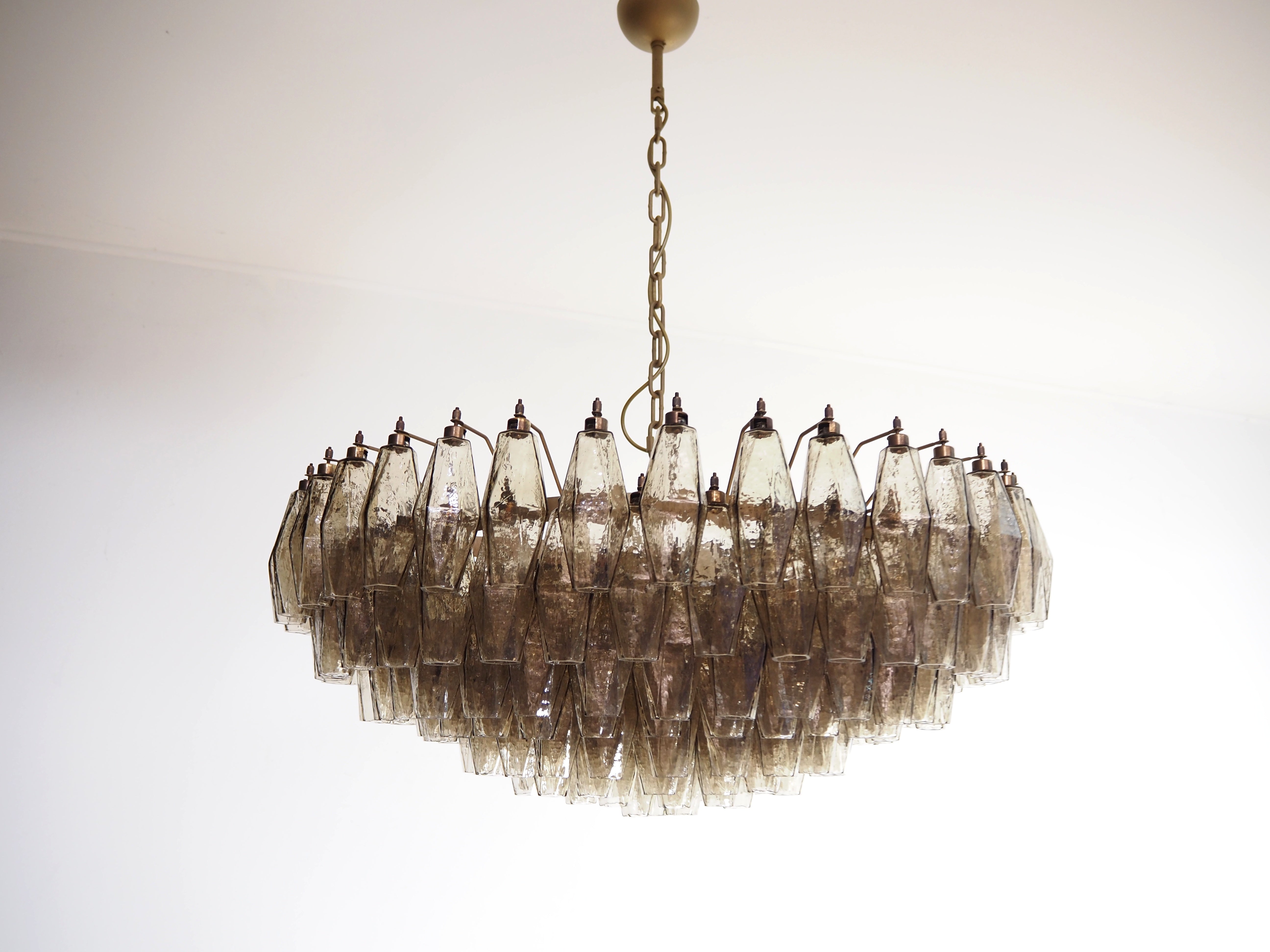 Murano Lysekrone – 185 Røykfargede Poliedriglass – detalj 8 – Murano Classics