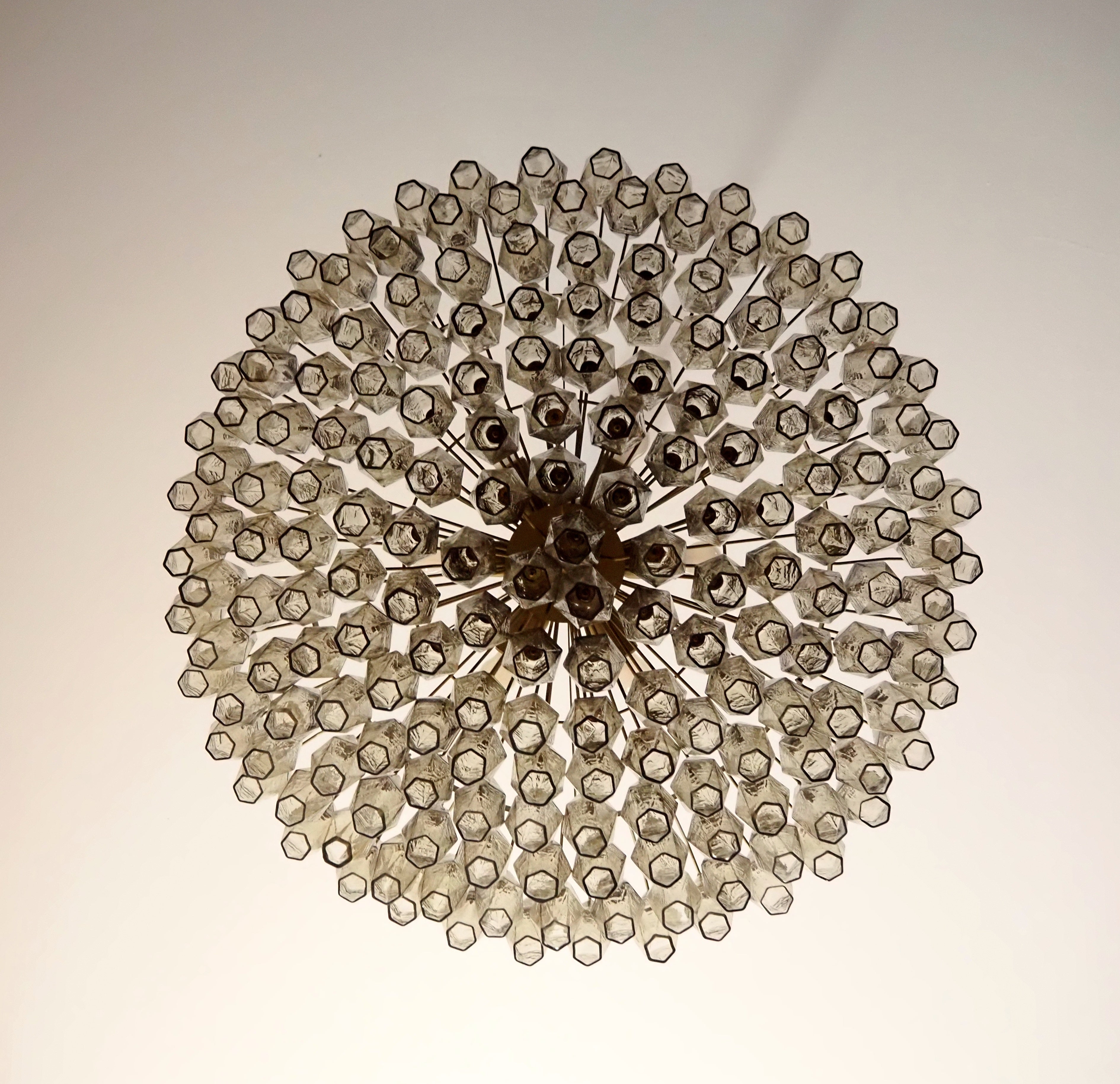 Murano Lysekrone – 185 Røykfargede Poliedriglass – detalj 4 – Murano Classics