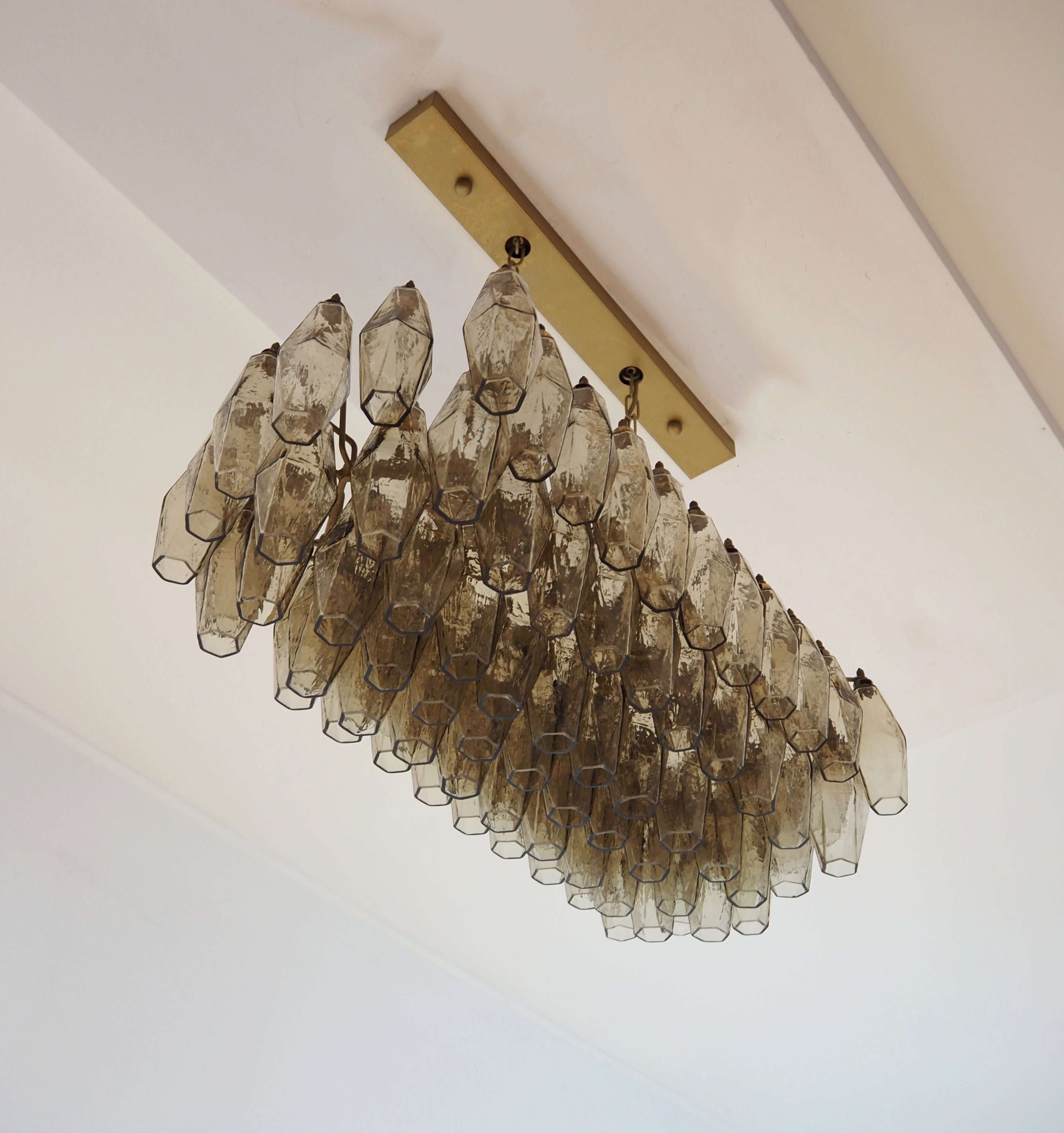 Murano Lysekrone – 84 Røykfargede Poliedriglass – detalj 5 – Murano Classics