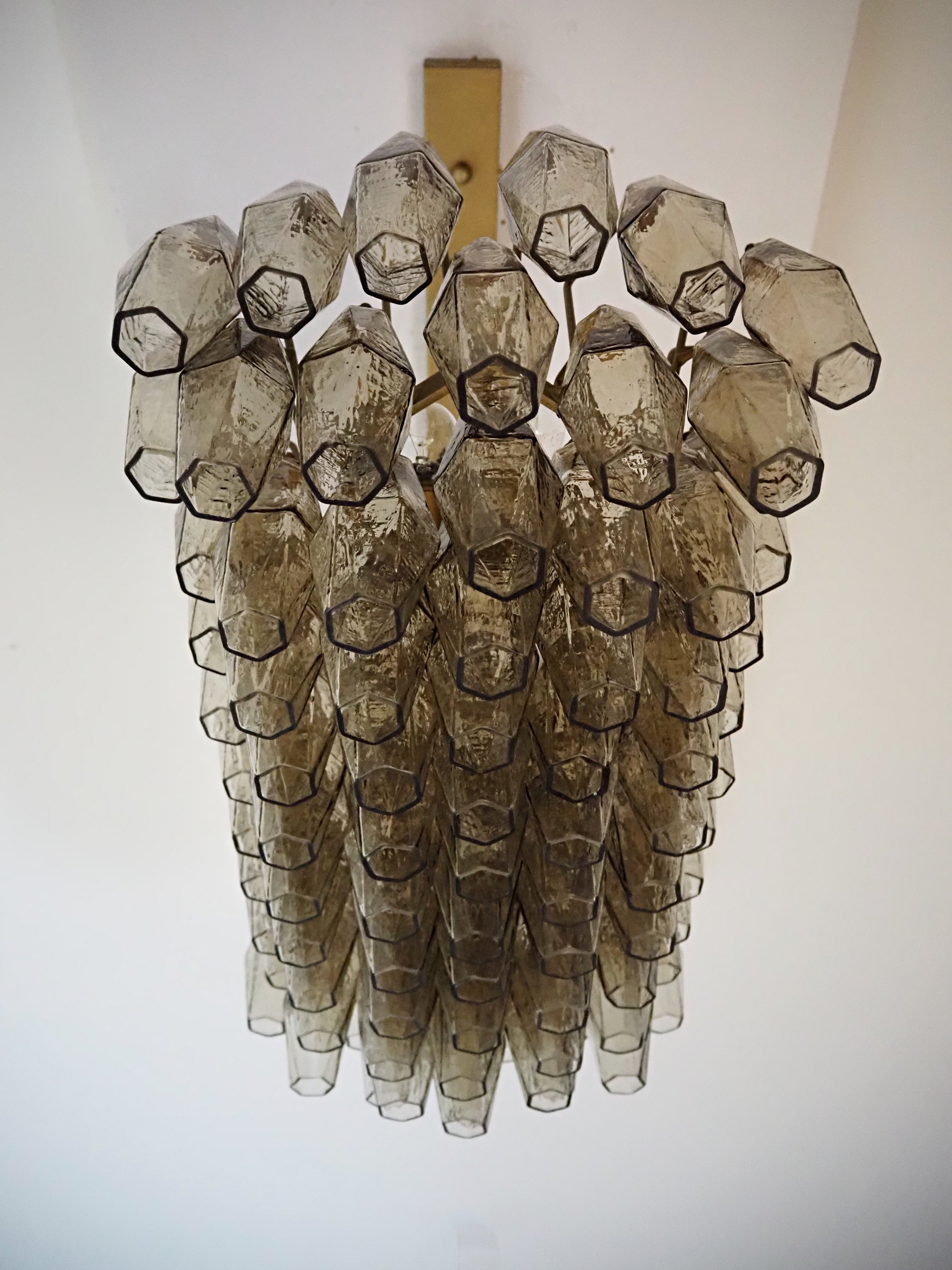 Murano Lysekrone – 84 Røykfargede Poliedriglass – detalj 4 – Murano Classics