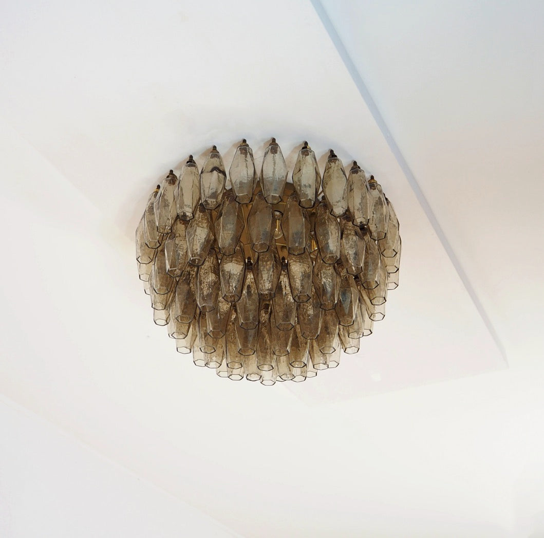 Murano Lysekrone – 84 Røyk Poliedriglass – detalj 3 – Murano Classics