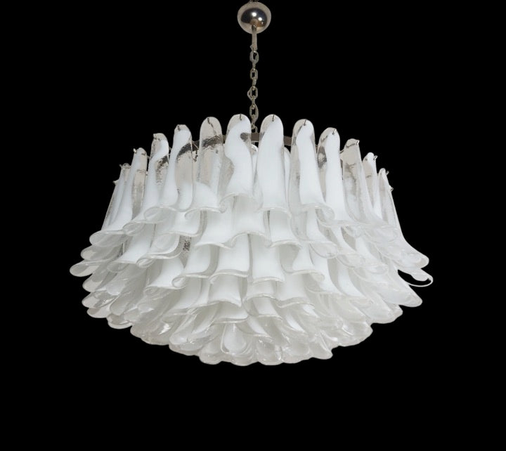 Murano Lysekrone – 101 Klare Konglebladglass – detalj 5 – Murano Classics