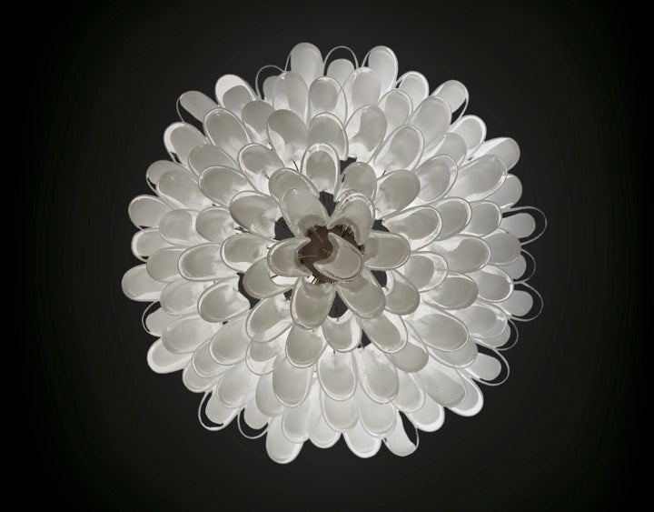 Murano Lysekrone – 101 Klare Konglebladglass – detalj 4 – Murano Classics