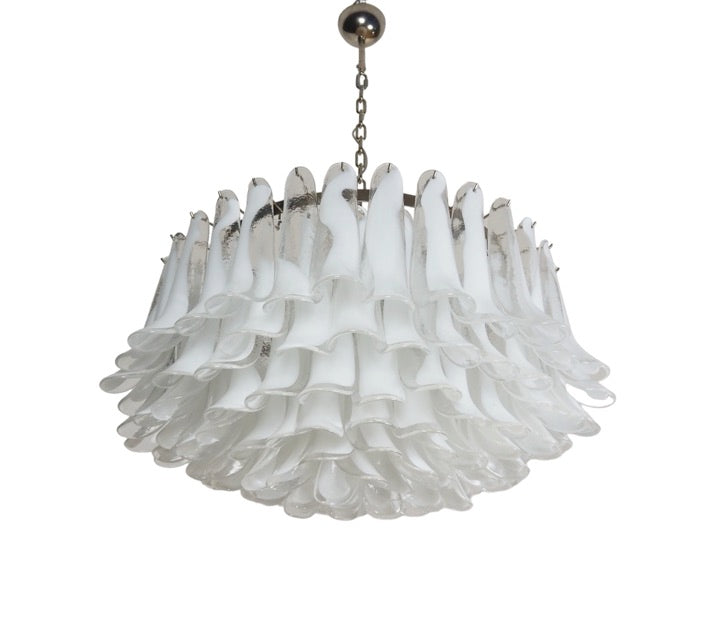 Murano Lysekrone – 101 Klare Konglebladglass – detalj 2 – Murano Classics