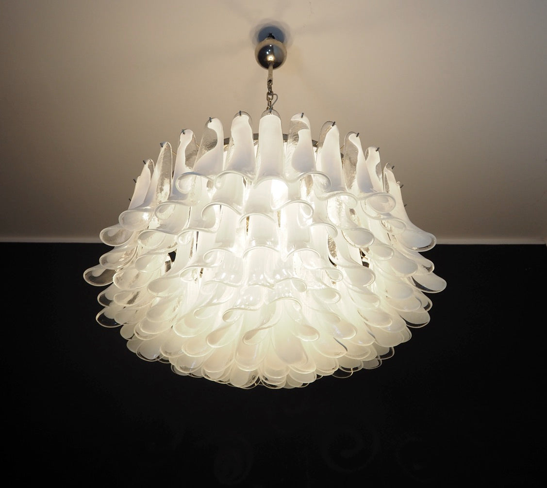 Murano Lysekrone – 101 Klare Konglebladglass – detalj 9 – Murano Classics