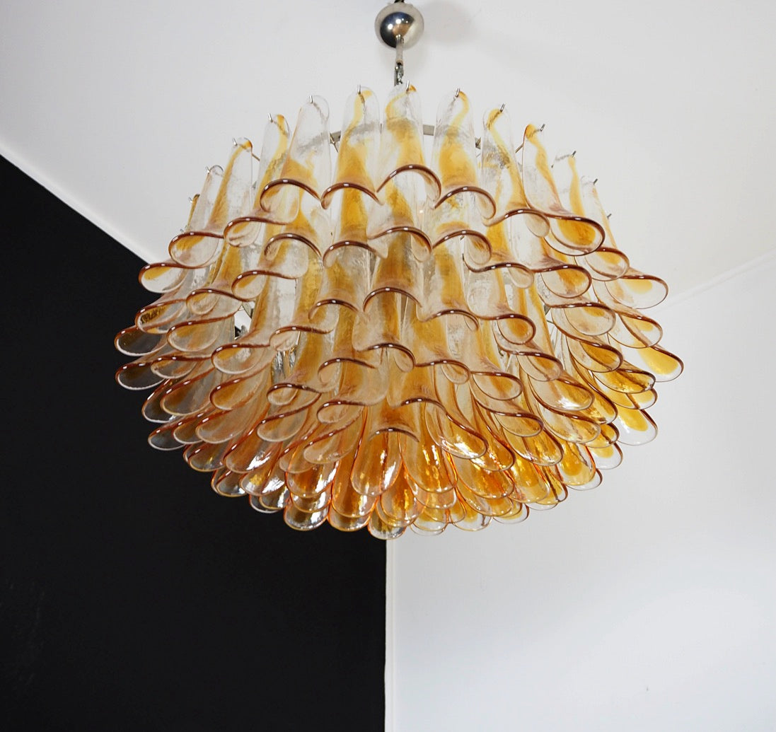 Murano Lysekrone – 101 Gule klar Konglebladglass – detalj 9 – Murano Classics