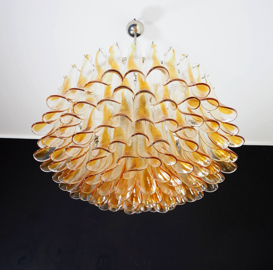 Murano Lysekrone – 101 Gule klar Konglebladglass – detalj 8 – Murano Classics