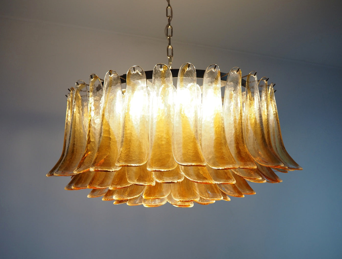 Murano Lysekrone – 101 Gule klar Konglebladglass – detalj 6 – Murano Classics