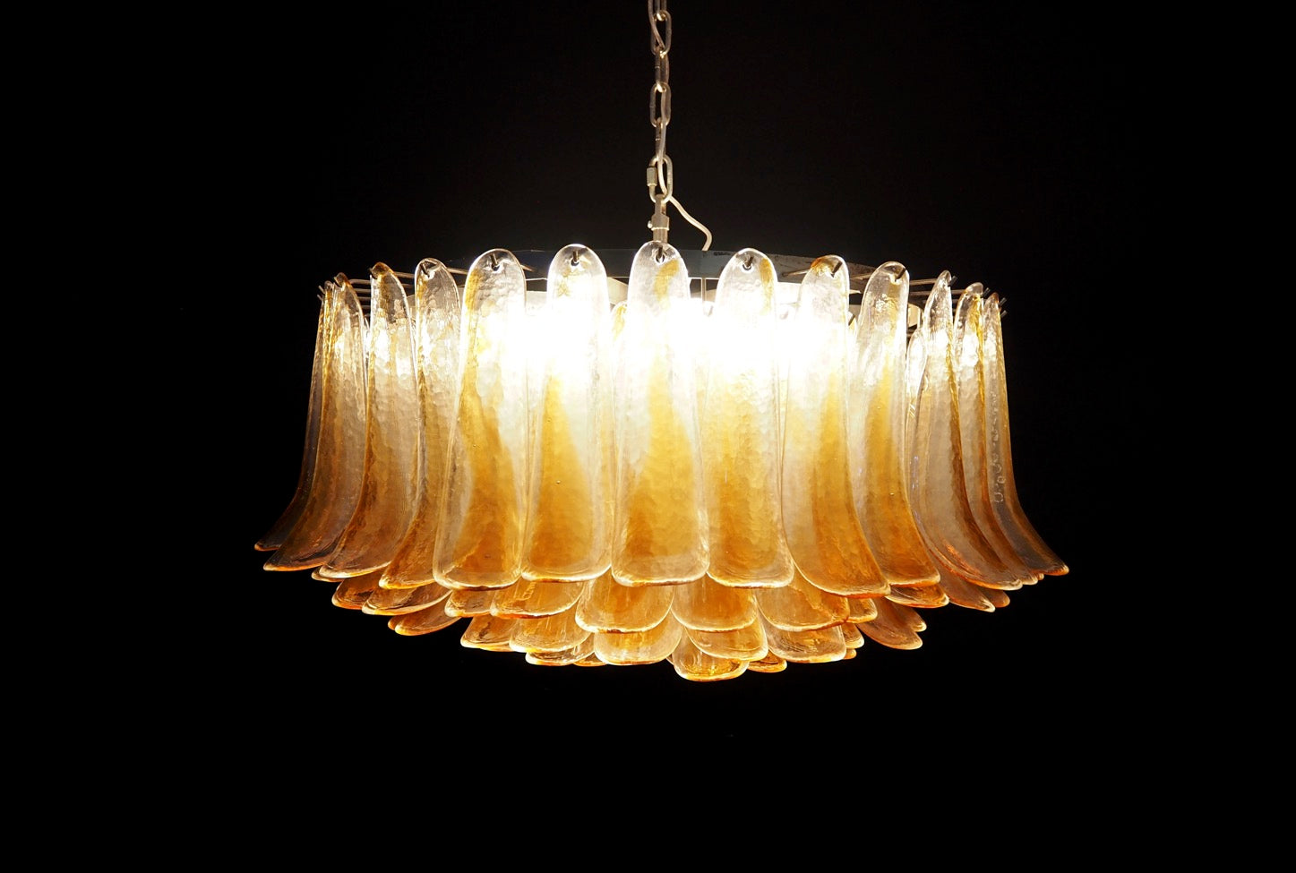Murano Lysekrone – 101 Gule klar Konglebladglass – detalj 4 – Murano Classics