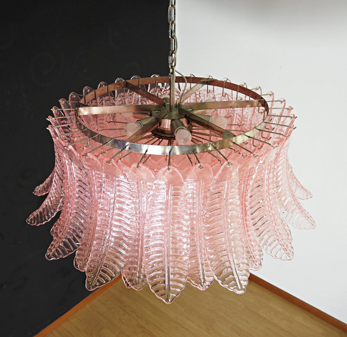 Murano Lysekrone – 100 Rosa Felciglass – detalj 7 – Murano Classics